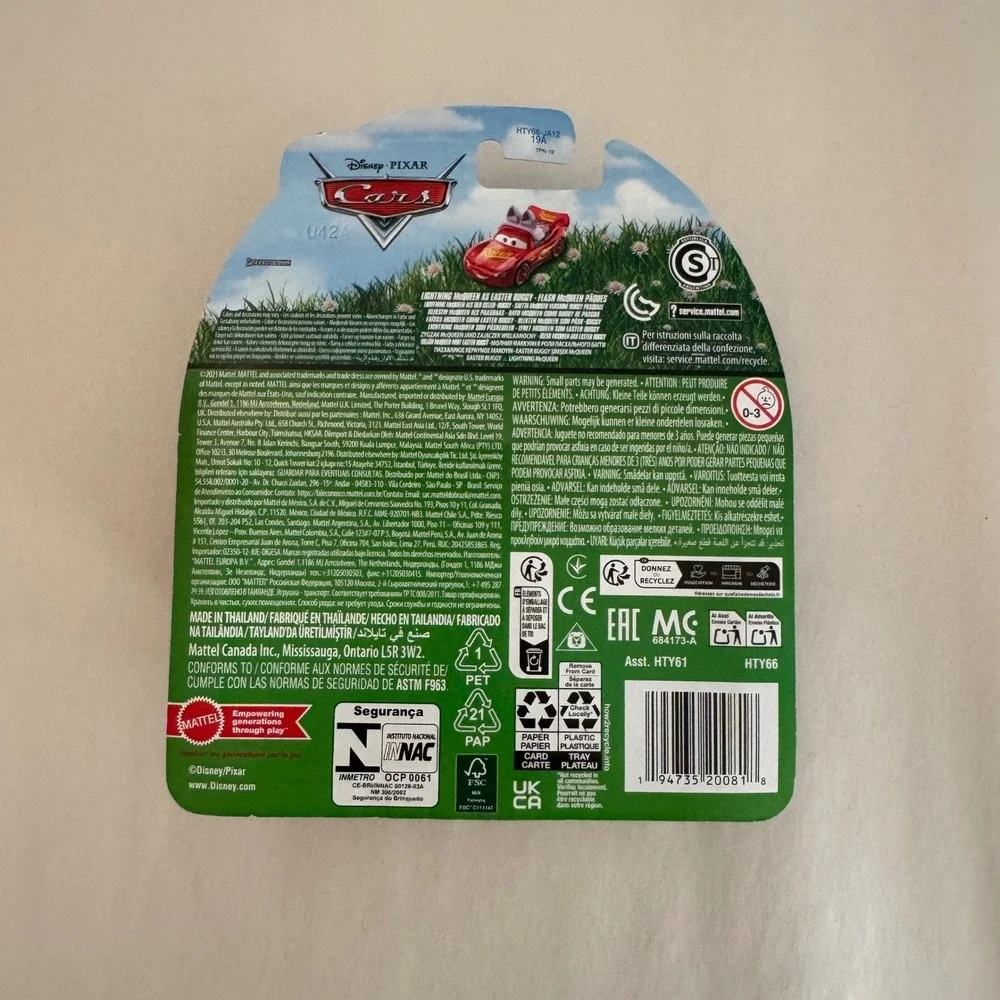 Disney Pixar Cars Lightning‎ McQueen as Easter Buggy Diecast HTY61 Mattel 1:55